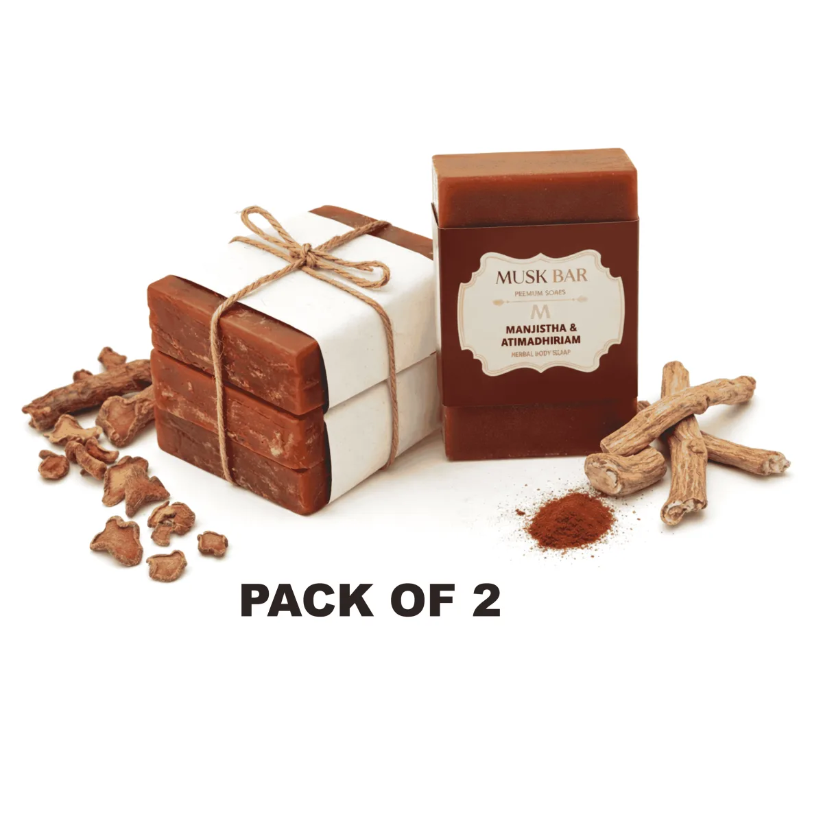 MANJISTHA HAND MADE SOAP | Enriched with Manjistha & Licorice | FOR RADIANT GLOWING SKIN | 200g | pack of 2 