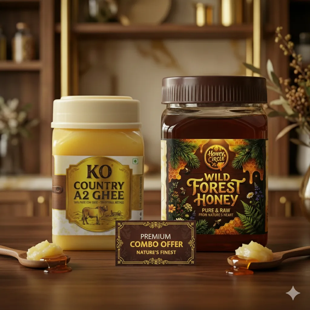 COMBO OFFER KO A2 GHEE + WILD FOREST HONEY 